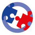 Icon der Priorität 4: Puzzleteile greifen ineinander